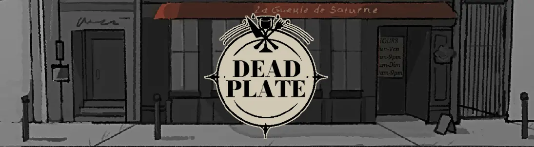 Dead Plate exterior of the French bistro La Gueule de Saturne at night