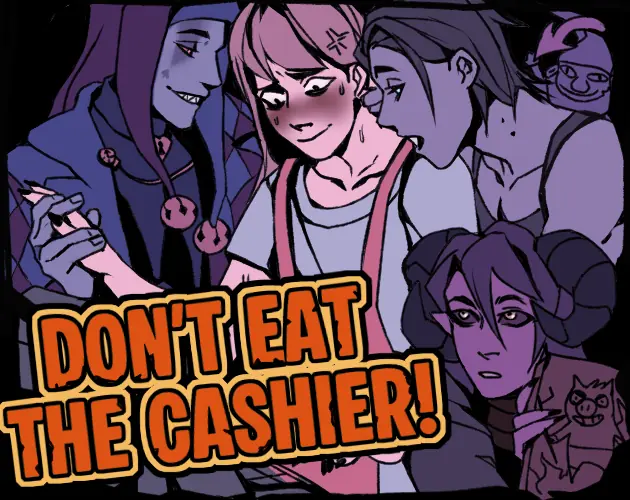 Don't Eat the Cashier comedy horror dating sim title artwork