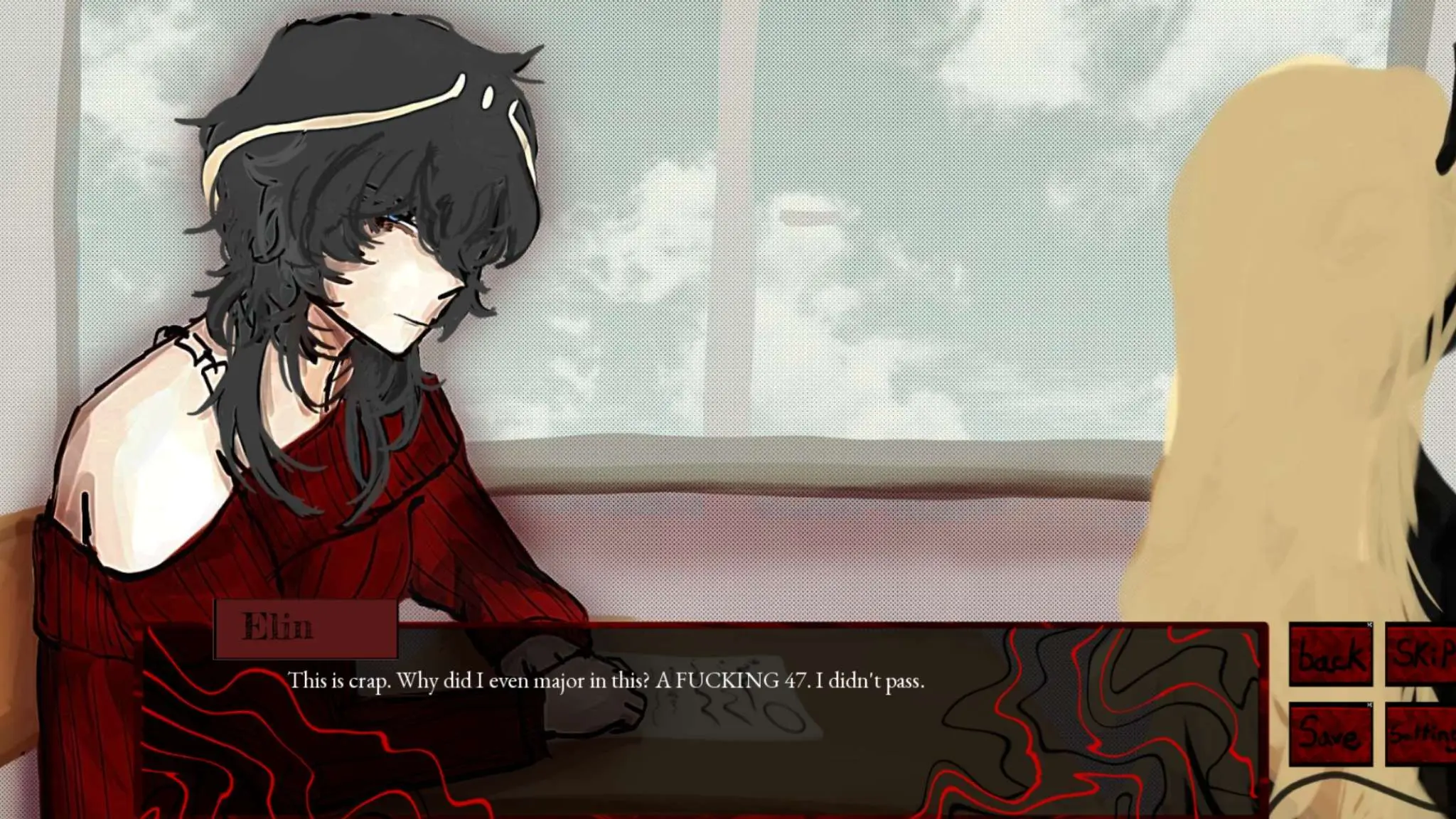Don't Look Back screenshot featuring the love interest Zyron in a character scene