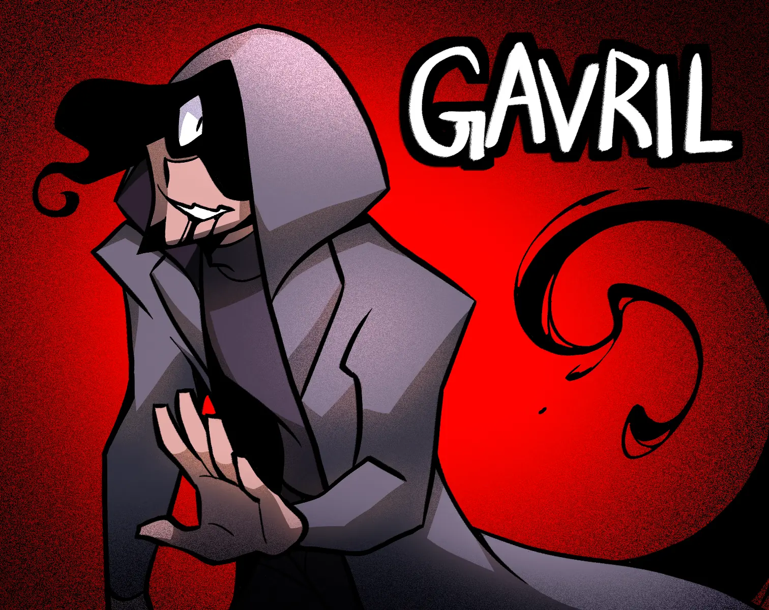 Gavril cover art for a short satirical horror visual novel