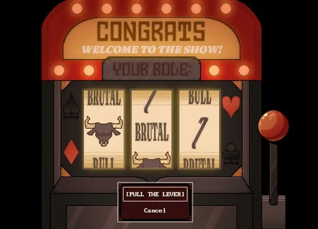 A dialogue scene with contestants in Jackpot Crash Course