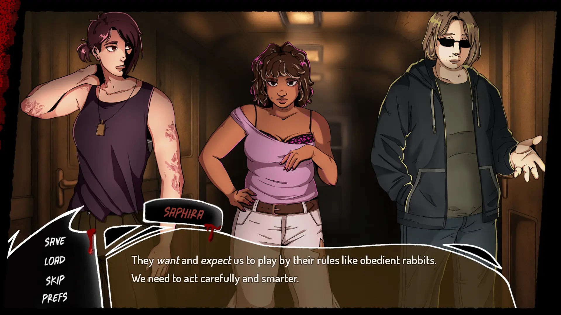 Mind the Gap visual novel CG from the train story