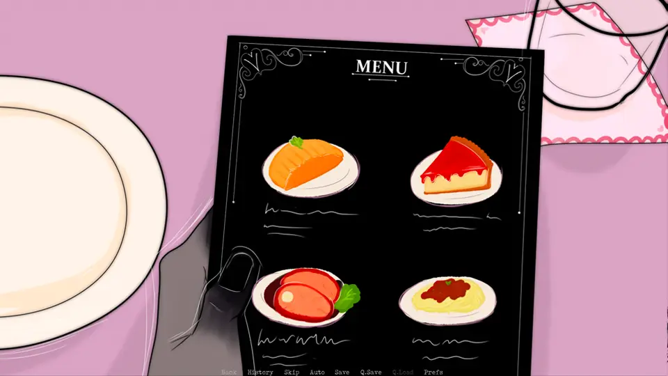 A meta visual novel moment from To Eat a God