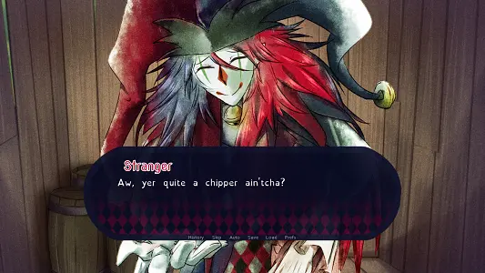 Trapped with Jester screenshot showing a dialogue scene inside the carriage